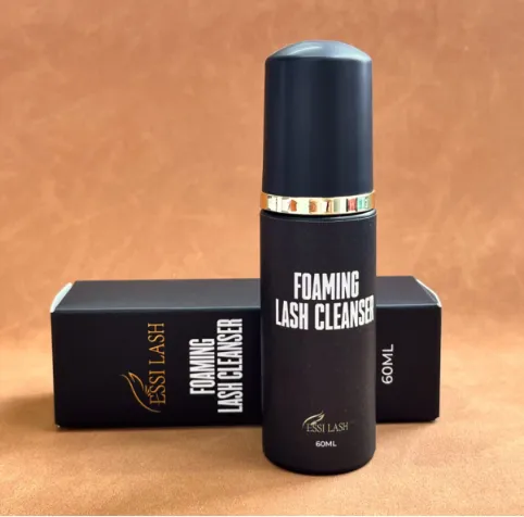 Professional foaming lash cleanser in a 60ml bottle with packaging, designed for deep cleaning natural lashes before eyelash extension application