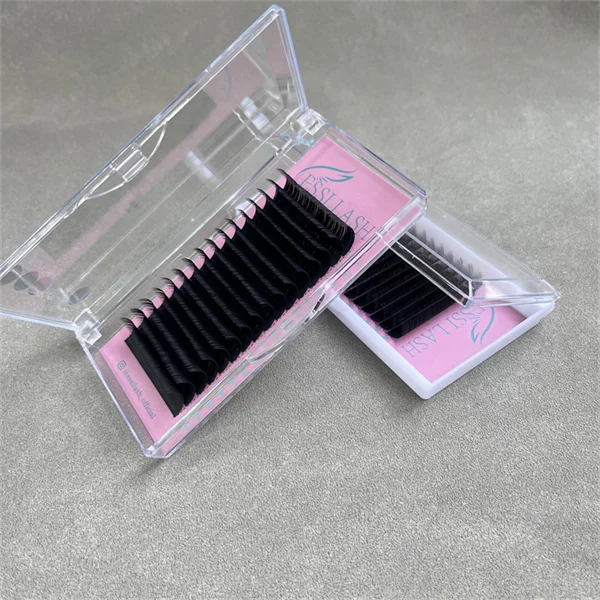 ESSI LASH eyelash extension trays in clear plastic cases