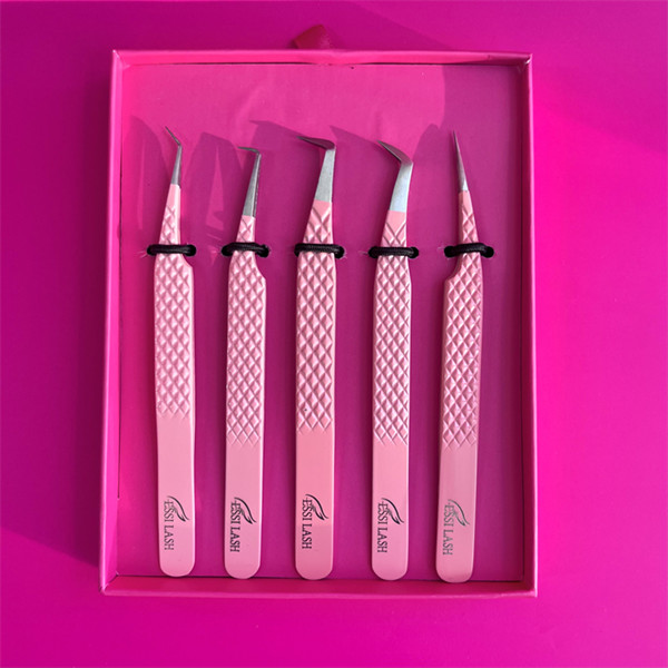 Fiber Tip Tweezers For Volume Eyelash Extensions Wholesale Lash Tweezers Customizable