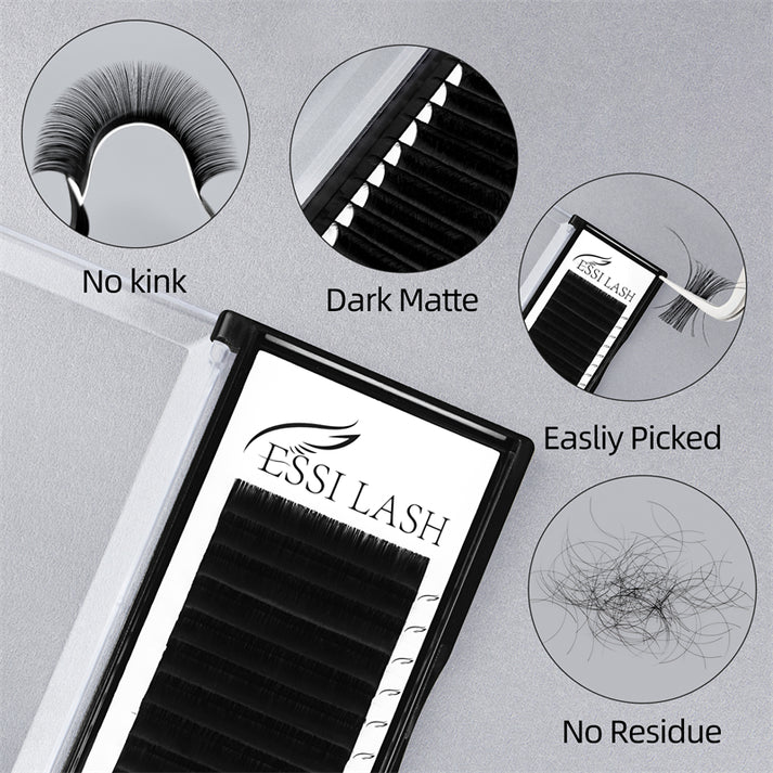 Velvet Lashes 0.05 Super Dark Matte Black Volume Eyelash Extensions