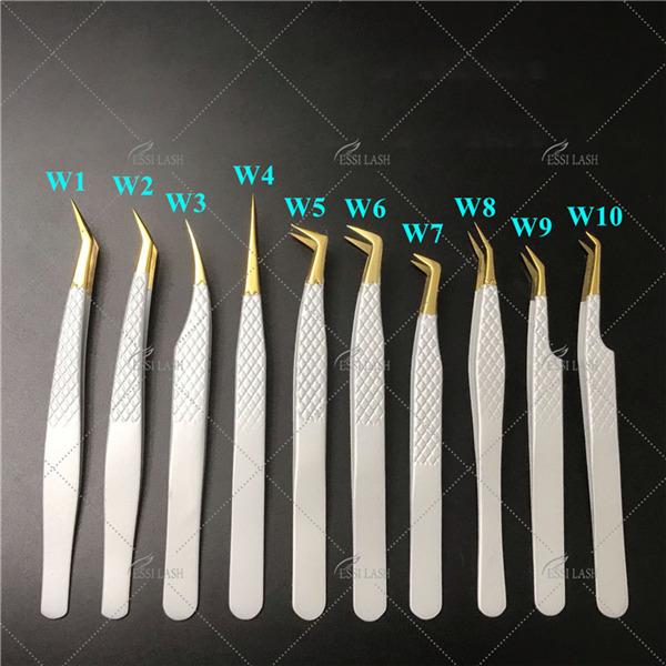 Popular Tweezers, White, Eyelash Extensions Tweezers