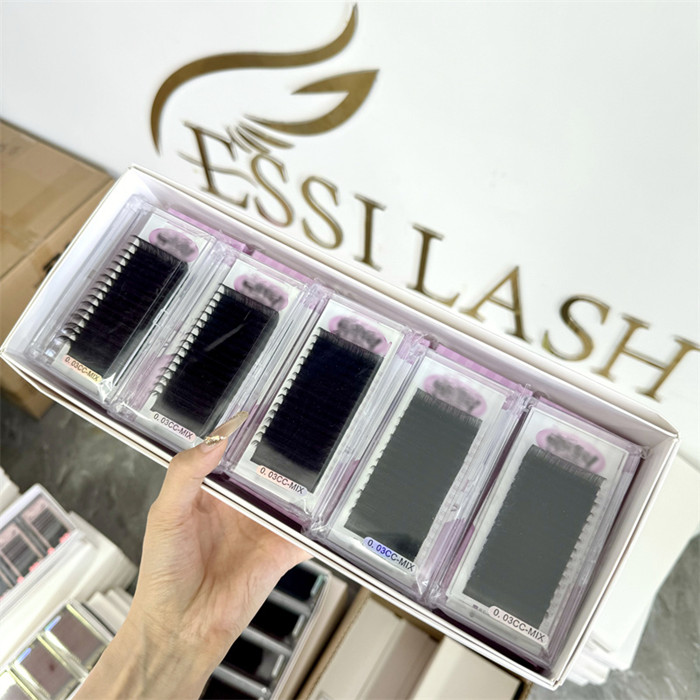 Private Label Cashmere Dark Matte Black Fluffy Eyelash Extensions