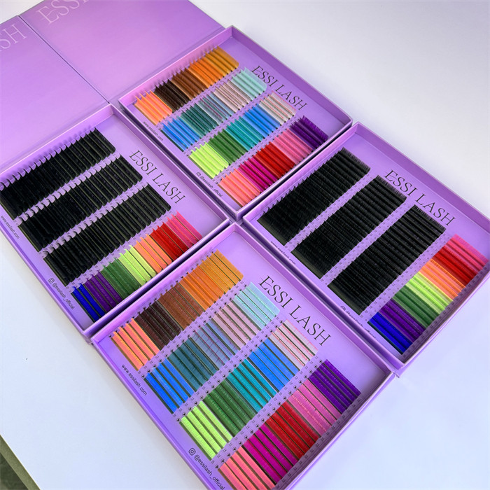 New Arrival Big Tray Colored Lashes Mixed Different Colors 80 Rows