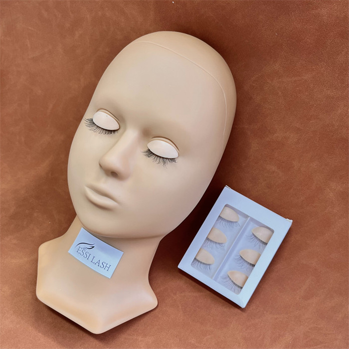 Practica extensiones de injertado de pestañas con esta cabeza de maniquí reemplazable