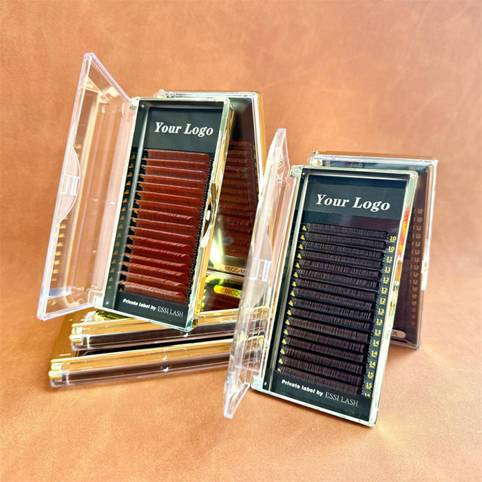 Custom Your Own Logo Colored Lash Extensions Golden Box Eyelash Extensions