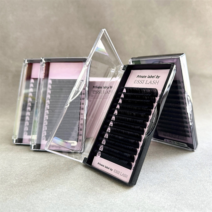 Custom Black Tray with Pink Private Label Card Cashmere Mink Eyelash Extensions