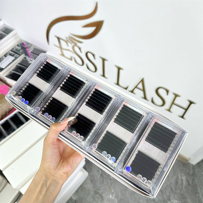 Customized Private Label Lash Trays Super Dark Matte Black Fluffy Eyelash Extensions