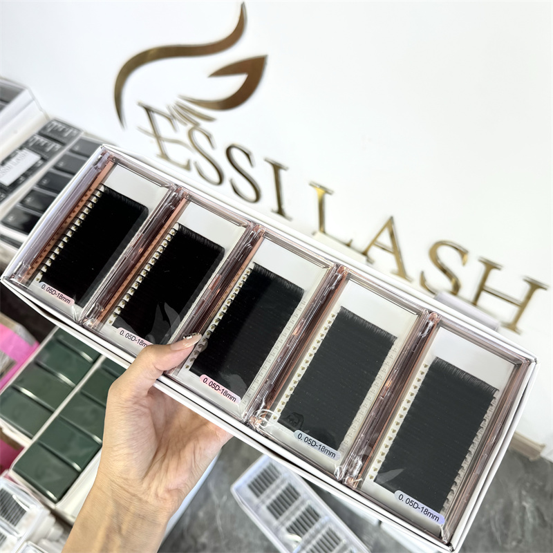 Customized Lash Trays Eyelash Extensions Cashmere Matte Black Non Sticky Lashes Extensions with Private Labels