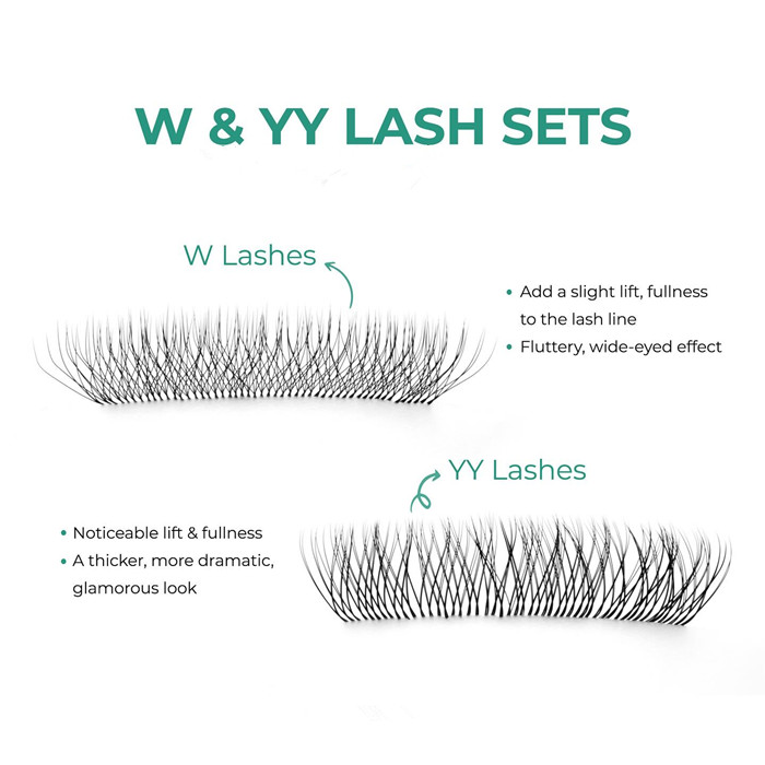W Lashes Example What are differences between W & YY lashes?