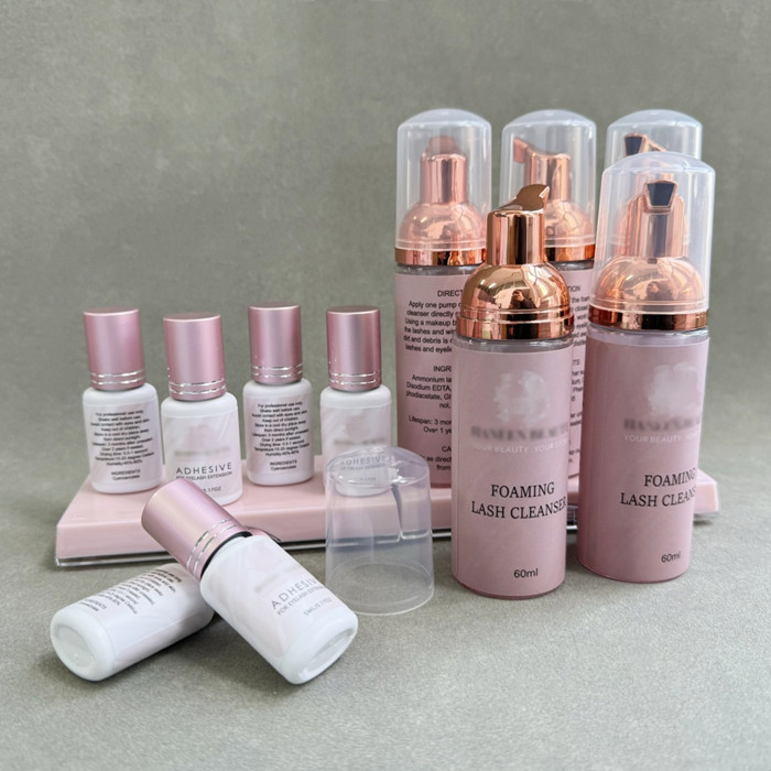 Custom Packaging for Eyelash Extensions Supplies Premium Lash Adhensive Foaming Lash Cleanser with Private Labels