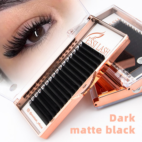 Cashmere Silk Dark Matte Black Eyelash Extensions with Private Labels Cashmere Silk Dark Matte Black Eyelash Extensions with Private Labels