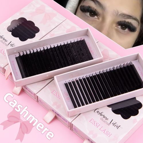Lightweight Matte Black Cashmere Lashes for Russian Volume Fans-ESSILASH