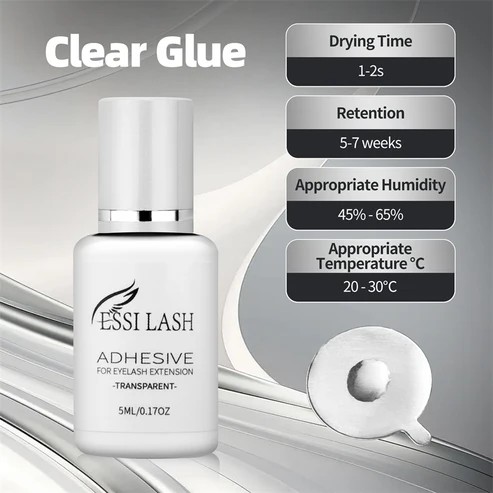 Transparent Glue, 1-2s drying Adhesive, Eyelash Extension Glue, ESSI LASH