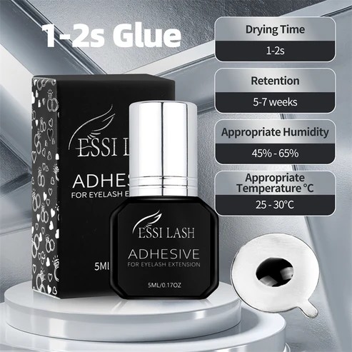 Silver+ 1-2s drying Glue, Eyelash Extension Glue, Lashes Adhesive, ESSI LASH