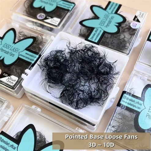 Fans de base de base puntiagudos, pestañas prefaneadas, Essilash